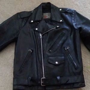 Vintage leather motorcycle jacket